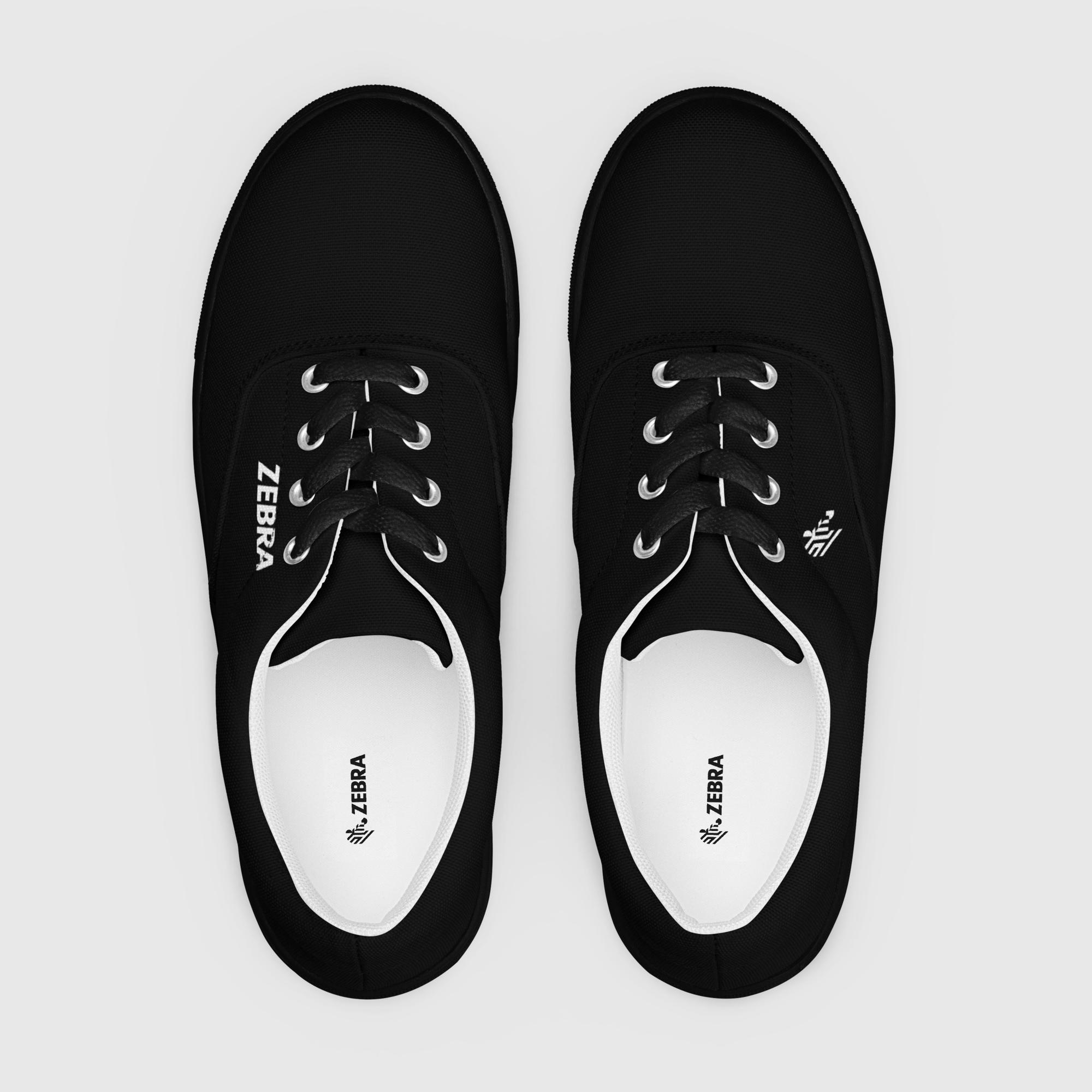 Men’s lace-up canvas shoes - Zebra